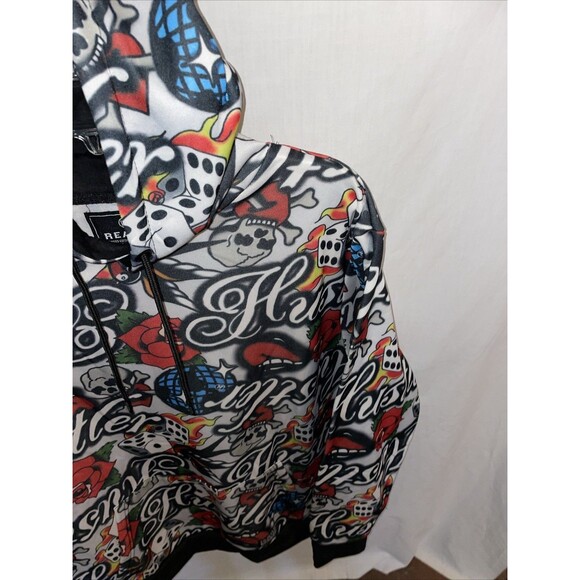 Reason Hustler Men’s Fashion Hoodie Size 2X Skull Floral Spell Out Streetwear - Picture 4 of 12